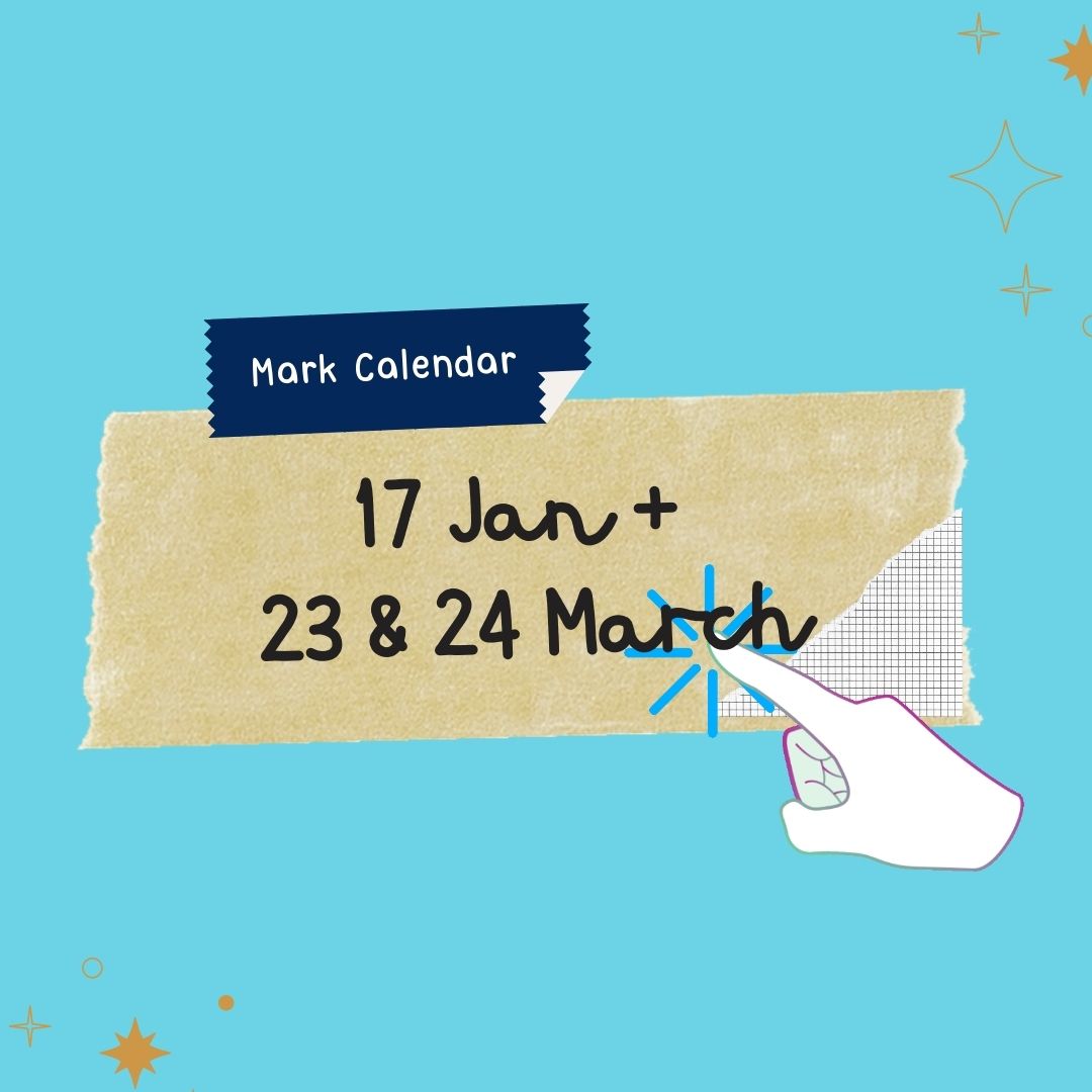 Mark calendar 17 Jan, 23 & 24 March